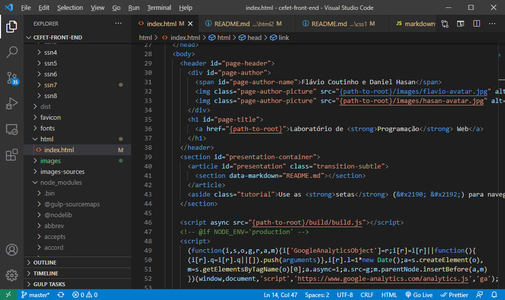 Tela do VS Code